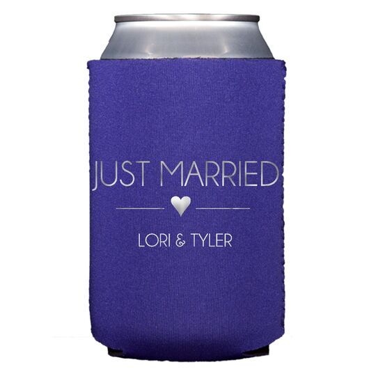 Just Married with Heart Collapsible Huggers